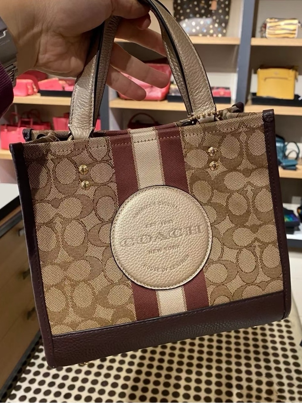 COACH Dempsey Tote 22 Signature Jacquard With Patch